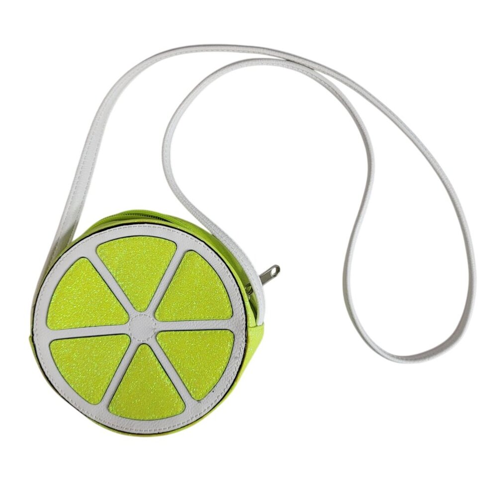 Target Lime Citrus Slice Crossbody Bag Green Glitter Round White Strap 2016